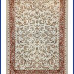 فرش افشان شاهکار کرم حاشیه گلبهی 1200 شانه کد 20062