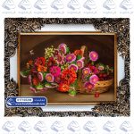 تابلو فرش طرح سبد گل رعنا کد 105209