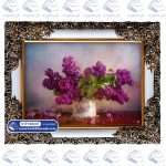 تابلو فرش گلدان گل یاس خوشه ای کد 5237