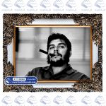 تابلو فرش چه گوارا با سیگار رهبر چریکی آرژانتین کد 102663 - فرشخونه