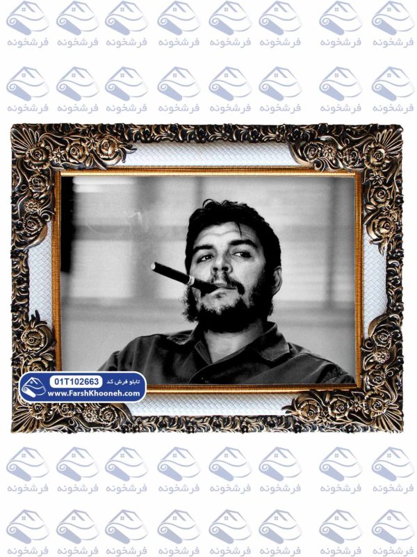 تابلو فرش چه گوارا با سیگار رهبر چریکی آرژانتین کد 102663 - فرشخونه