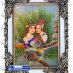 تابلو فرش طرح دو پرنده عاشق کد 101013
