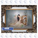 تابلو فرش پرتره طرح عروس جوان کد 107013 - فرشخونه