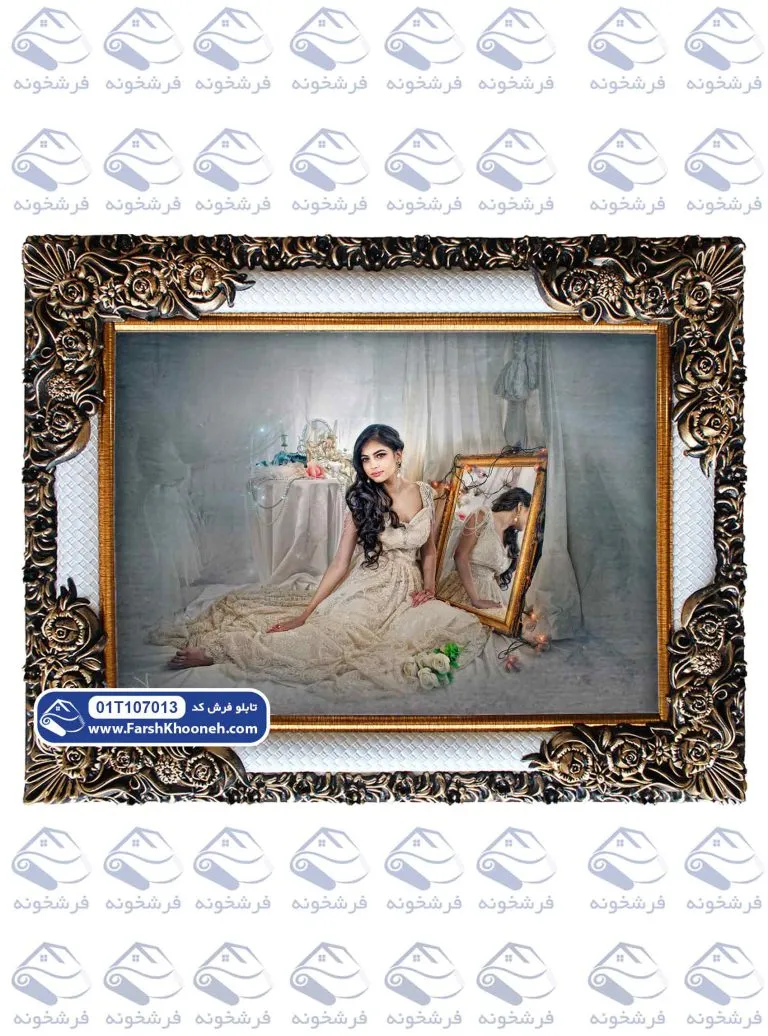 تابلو فرش پرتره طرح عروس جوان کد 107013 - فرشخونه