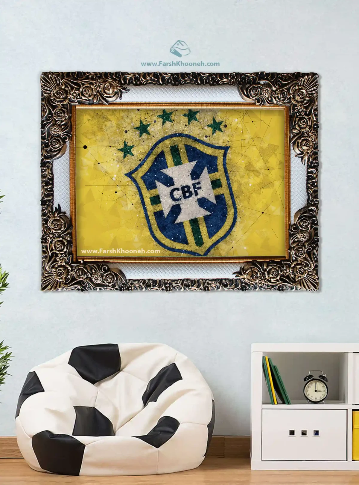 تابلو فرش لوگوی تیم ملی برزیل