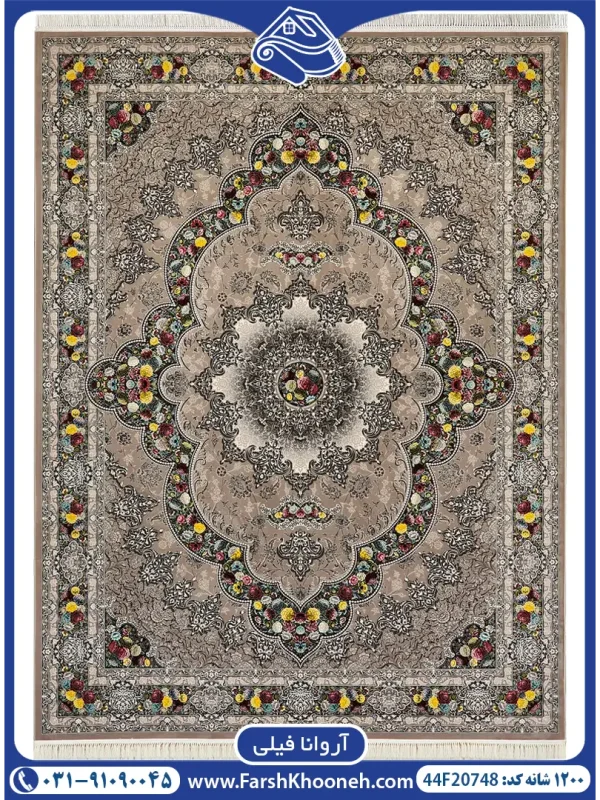 فرش ماشینی کاشان طرح آروانا 1200 شانه کد: 20748