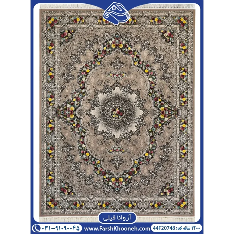 فرش ماشینی کاشان طرح آروانا 1200 شانه کد: 20748