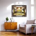 تابلو فرش مذهبی طرح ضریح ابا عبدالله در دکور