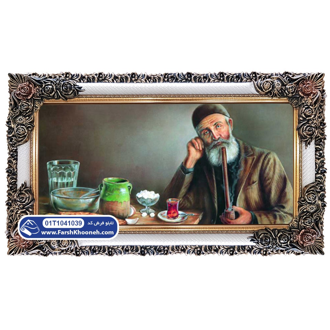 تابلو فرش ایرانی پیرمرد