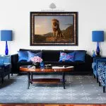 تابلو فرش حیوانات طرح شیرشاه