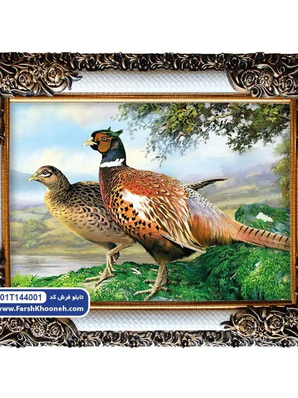 تابلو فرش طرح یک جفت قرقاول کد 144001