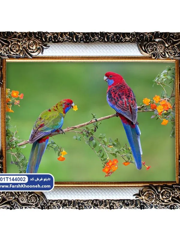 تابلو فرش حیوانات طرح مرغ عشق کد 01T144002