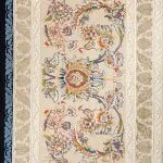 حاشیه فرش طرح اصفهان زمینه سرمه ای 1200 شانه کد 15F210050