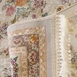 نمای نزدیک فرش افشان سلطان زمینه نقره ای 1200 شانه کد 15F210055