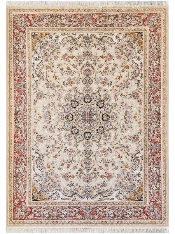 فرش طرح سلطان کرم حاشیه گلبهی
