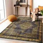 فرش وینتیج بوم ساده طلایی با رنگ بندی جدید