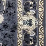 نمای نزدیک فرش طرح الین زمینه دودی 700 شانه تراکم 2550 کد 55F701125