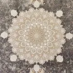 ترنج فرش وینتیج طرح کویر زمینه زغالی 1200 شانه کد 15F2209001