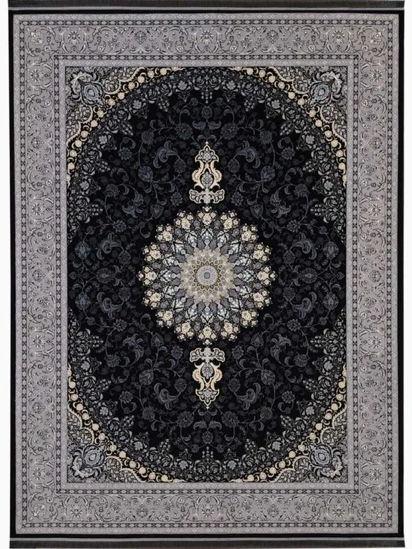 فرش طرح شهاب زغالی 700 شانه تراکم 2550 کد 27F720863