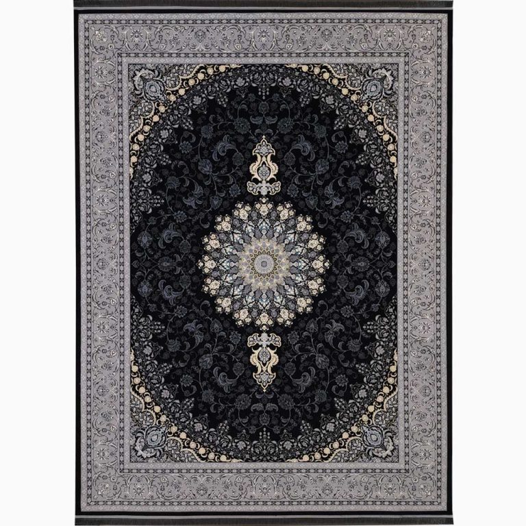 فرش طرح شهاب زغالی 700 شانه تراکم 2550 کد 27F720863