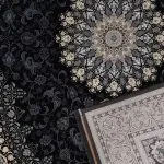 ترنج فرش طرح شهاب زغالی 700 شانه تراکم 2550 کد 27F720863