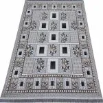 گلیم ماشینی طرح گلبهار رنگ نقره ای کد 610872 - فرشخونه