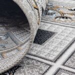نمای نزدیک گلیم ماشینی طرح گلبهار سیلور