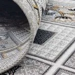 نمای نزدیک گلیم ماشینی طرح گلبهار سیلور