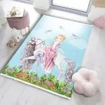 دکور فرش کودک طرح پرنسس اسب سوار 700 شانه تراکم 3300 کد 30A7101238