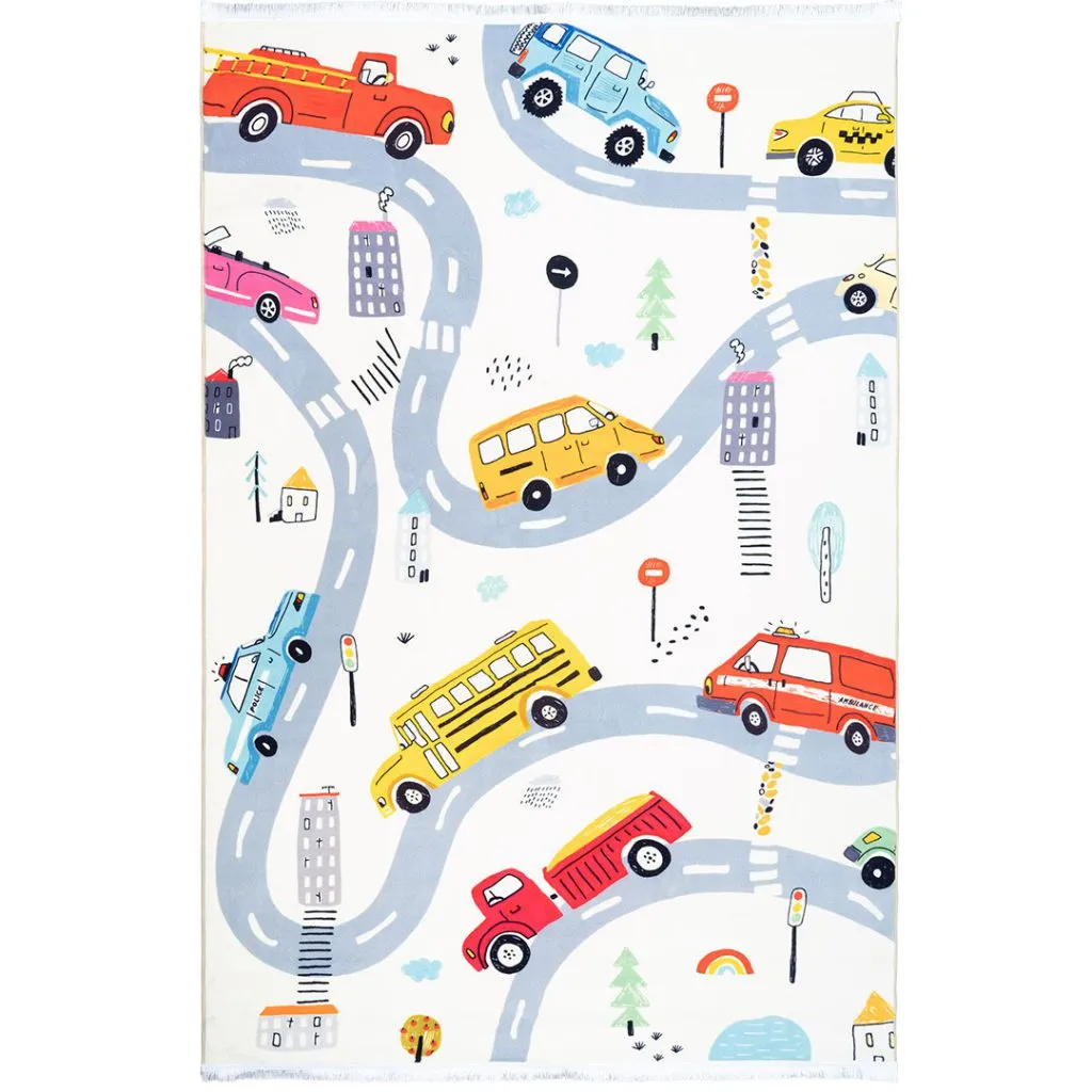 فرش کودک طرح خیابان برای ماشین بازی 700 شانه کد 101239 - فرشخونه