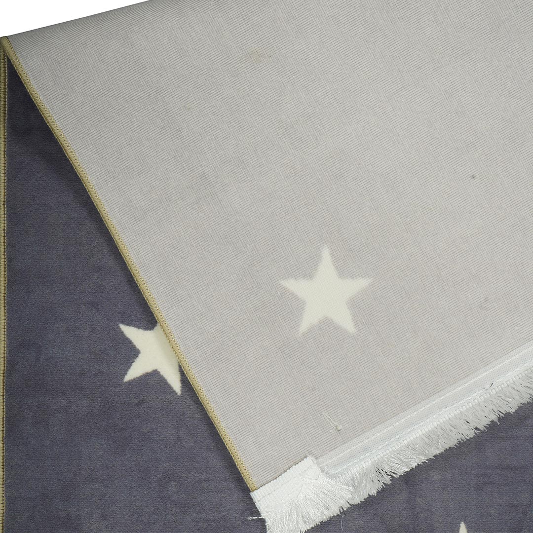 فرش کودک طرح لی لی ستاره ای زمینه خاکستری 700 شانه تراکم 3300 کد 30A7101254 05