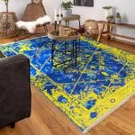 دکور حاشیه فرش وینتیج طرح سایه و روشن پتینه زمینه سرمه ای 700 شانه تراکم 3300 کد 30M7101452-1