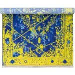 رول فرش وینتیج طرح سایه و روشن پتینه زمینه سرمه ای 700 شانه تراکم 3300 کد 30M7101452-1