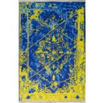فرش وینتیج طرح سایه و روشن پتینه زمینه سرمه ای 700 شانه تراکم 3300 کد 30M7101452-1