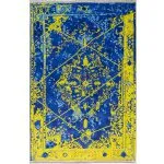 فرش وینتیج طرح سایه و روشن پتینه زمینه سرمه ای 700 شانه تراکم 3300 کد 30M7101452-1
