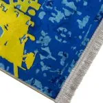 نمای نزدیک فرش وینتیج طرح سایه و روشن پتینه زمینه سرمه ای 700 شانه تراکم 3300 کد 30M7101452-1