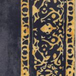 حاشیه فرش مدرن حاشیه دار بوم ساده پتینه زمینه زغالی 700 شانه تراکم 3300 کد 30M7101453-1