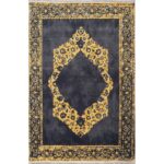 فرش مدرن حاشیه دار بوم ساده رنگ زغالی 700 شانه کد 7101453-1