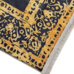 گوشه فرش مدرن حاشیه دار بوم ساده پتینه زمینه زغالی 700 شانه تراکم 3300 کد 30M7101453-1