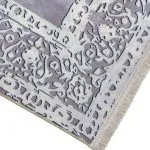 گوشه فرش مدرن حاشیه دار بوم ساده پتینه زمینه طوسی 700 شانه تراکم 3300 کد 30M7101453