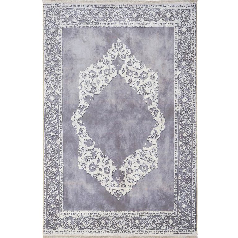 فرش مدرن حاشیه دار بوم ساده پتینه زمینه طوسی 700 شانه تراکم 3300 کد 30M7101453