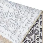 پششت فرش مدرن حاشیه دار بوم ساده پتینه زمینه طوسی 700 شانه تراکم 3300 کد 30M7101453