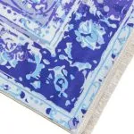 گوشه فرش وینتیج طرح افشان گل درشت نقره ای 700 شانه تراکم 3300 کد 30M7101455