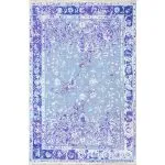 فرش وینتیج طرح افشان گل درشت نقره ای 700 شانه تراکم 3300 کد 30M7101455