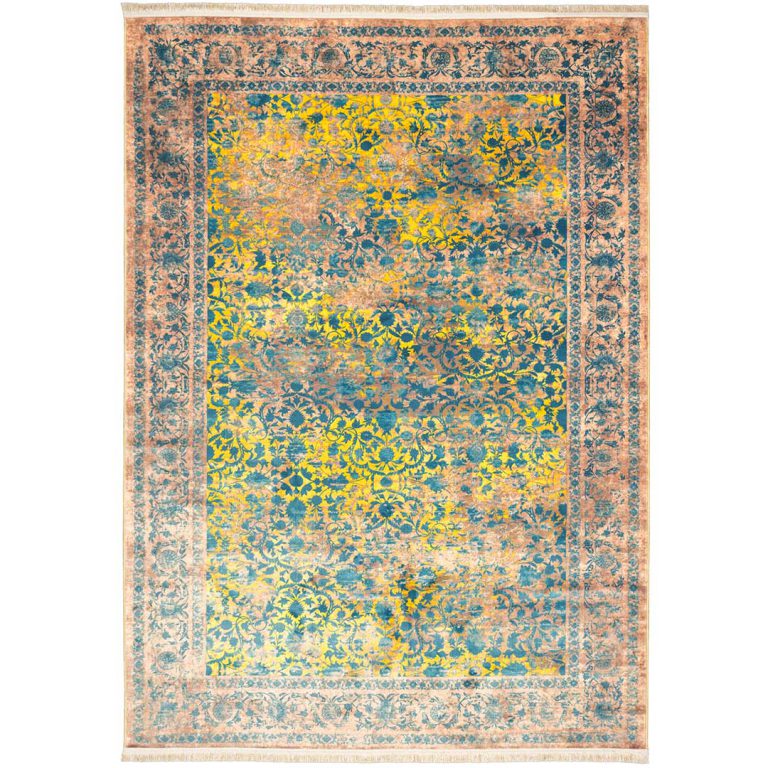 فرش وینتیج طرح کهنه‌نما زمینه خاکستری 1000 شانه تراکم 1800 کد 30M1900451