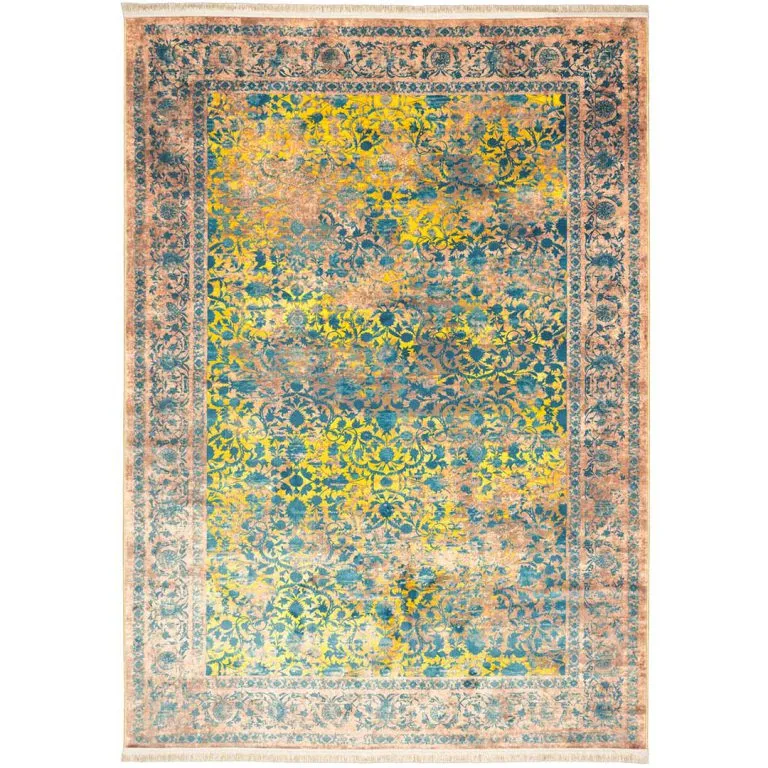 فرش وینتیج طرح کهنه‌نما زمینه خاکستری 1000 شانه تراکم 1800 کد 30M1900451