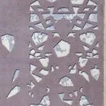 نمای نزدیک فرش مدرن طرح پنجره مشبک زمینه خاکستری 700 شانه تراکم 3300 کد 1-30M7101456