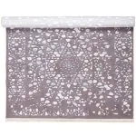 رول فرش مدرن طرح پنجره مشبک زمینه خاکستری 700 شانه تراکم 3300 کد 1-30M7101456