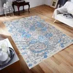 دکور فرش مدرن طرح افشان گل درشت اسلیمی پتینه زمینه کرم 700 شانه تراکم 3300 کد 30M7101457