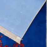 پشت فرش وینتیج طرح ترنج و گل پتینه زمینه کاربنی 700 شانه تراکم 3300 کد 30M7101458